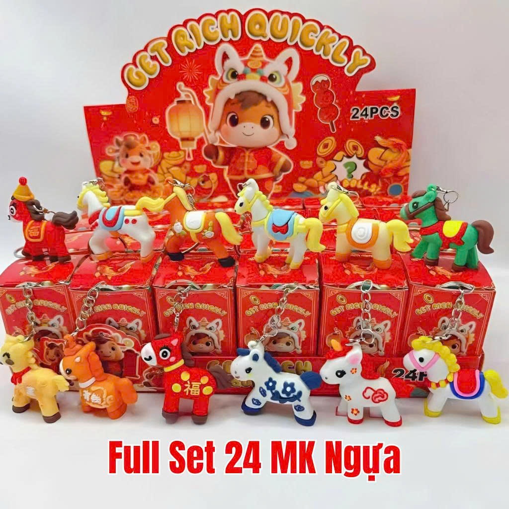 Hộp Mù Full Set 24 Móc Khóa Ngựa Thần Tài Năm Mới 2026 Blindbox Quà Tặng Bóc Quà Ngẫu Nhiên - Đồ Chơi PUPU HOUSE
