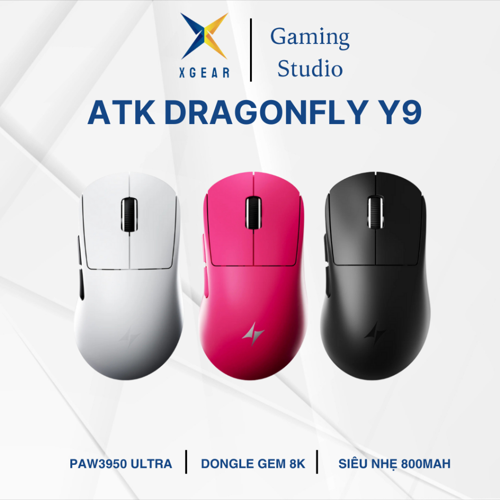 Chuột Gaming Không Dây ATK Y9 PAW3950 Ultra, Nordic 54L15