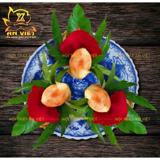 Đĩa Đựng Trầu Cau - Đĩa Sứ Thờ - Đĩa Gốm Sứ Men Lam Bát Tràng