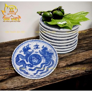 Đĩa Đựng Trầu Cau - Đĩa Sứ Thờ - Đĩa Gốm Sứ Men Lam Bát Tràng