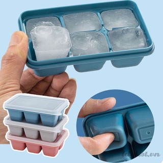 Combo 3 Khay làm đá mini 6 viên, chất liệu silicon siêu bền, có nắp đậy tiện dụng