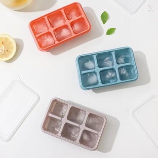 Combo 3 Khay làm đá mini 6 viên, chất liệu silicon siêu bền, có nắp đậy tiện dụng