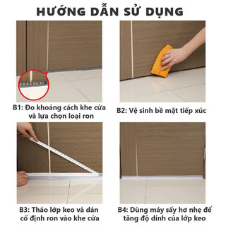 Combo 3 Thanh dán khe cửa, ron chặn khe cửa chất liệu PVC siêu bền