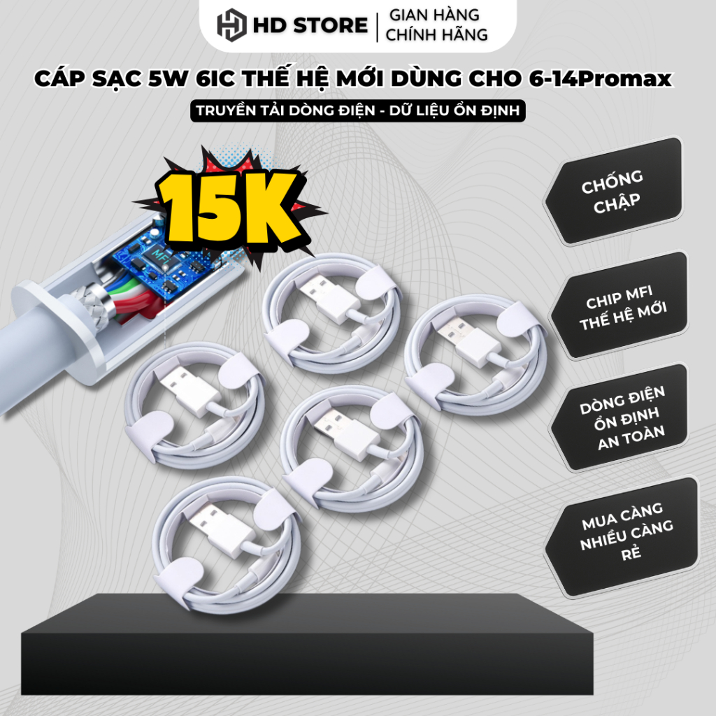 Dây cáp sạc dành cho điện thoại 6/7/8/plus/x/xsmax/11/12/13/14/pro/plus/promax
