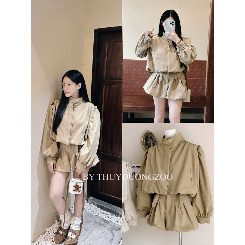THUYDUONGZOO - SET KAKI ÁO TAY BỔNG MIX QUẦN VÁY BÍ XINH