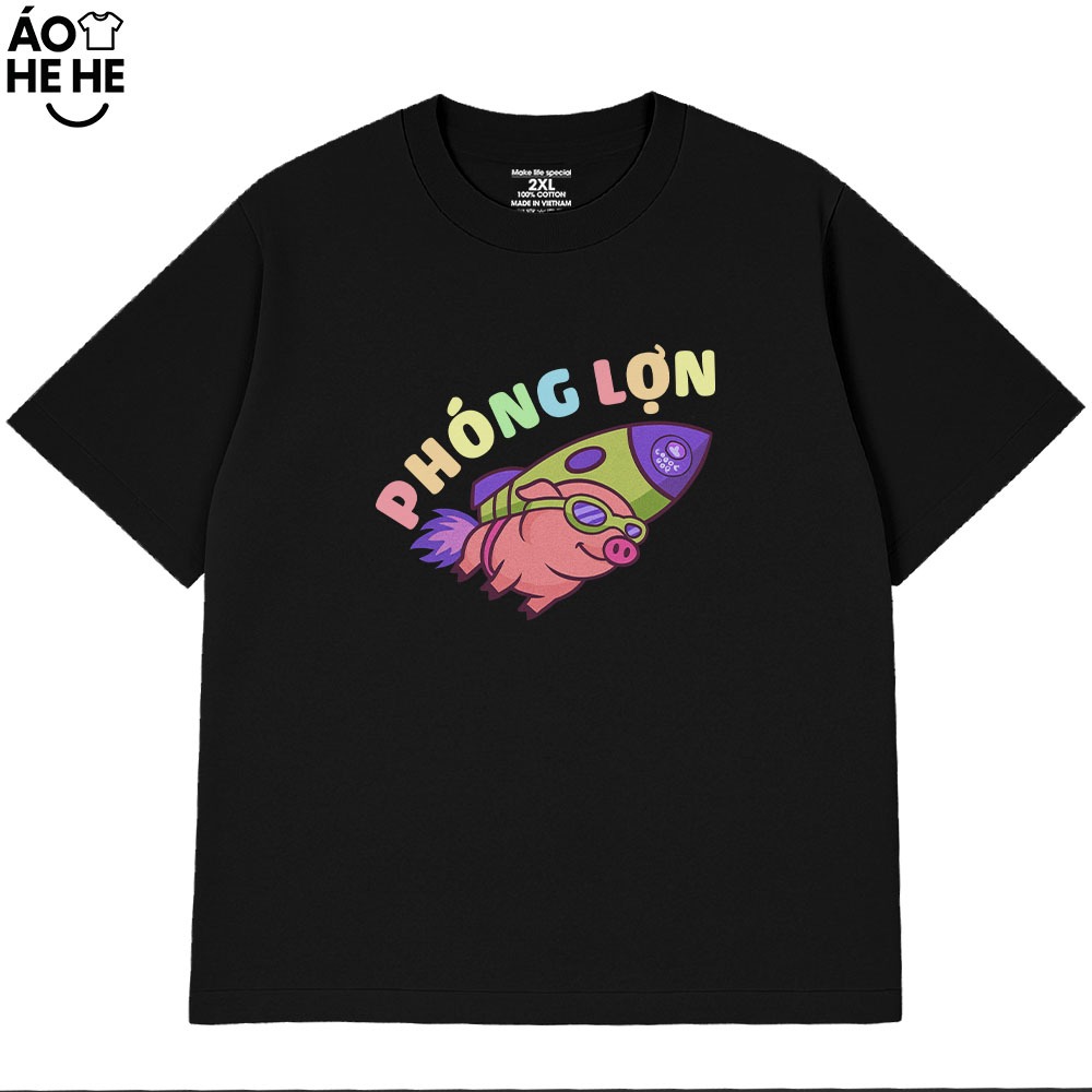 Áo Thun Hài Hước Phóng Lợn Câu Nói Text Hài Meme Form Rộng Cotton 230gsm In Theo Yêu Cầu