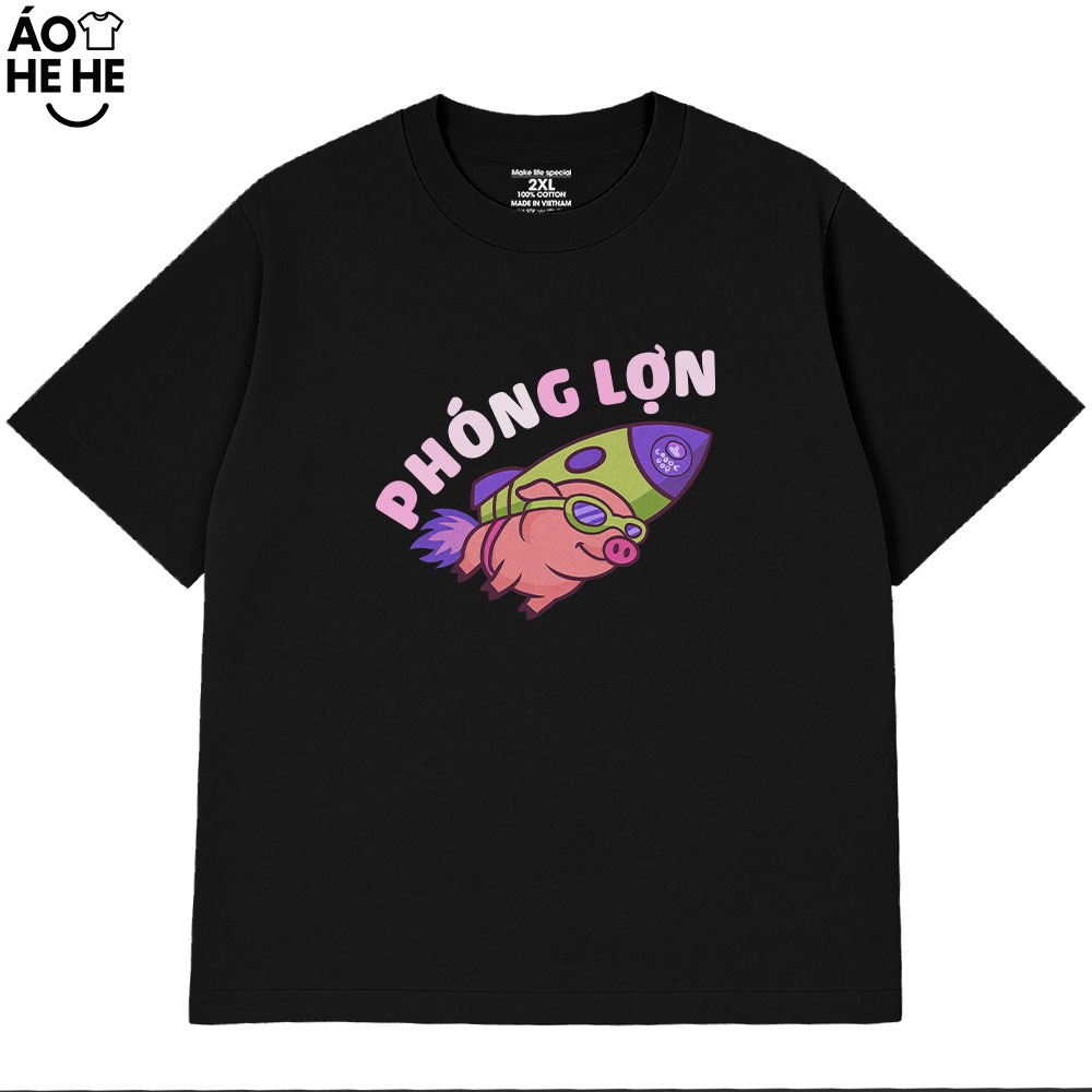 Áo Thun Hài Hước Phóng Lợn Câu Nói Text Hài Meme Form Rộng Cotton 230gsm In Theo Yêu Cầu