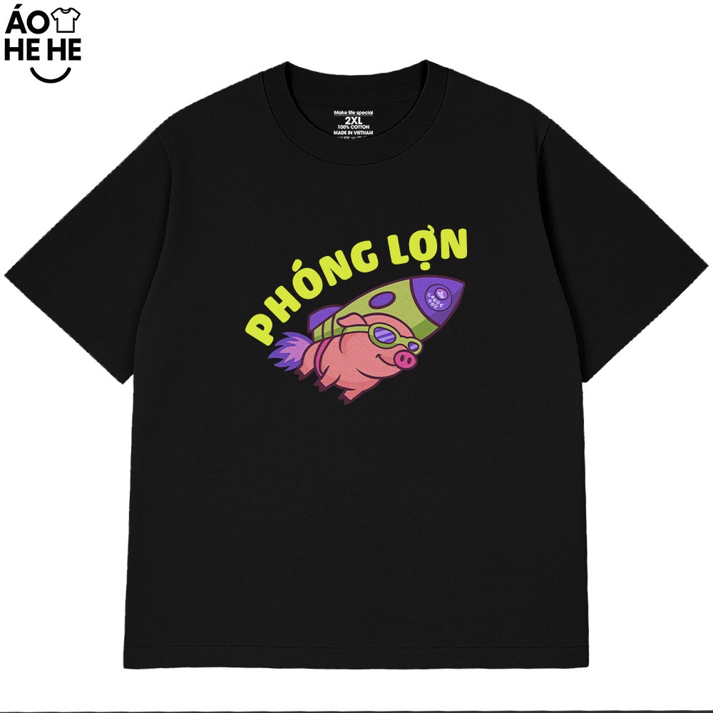 Áo Thun Hài Hước Phóng Lợn Câu Nói Text Hài Meme Form Rộng Cotton 230gsm In Theo Yêu Cầu