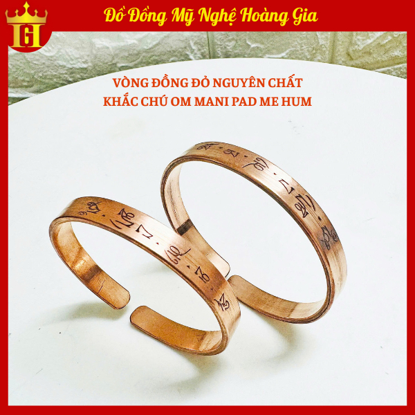 Vòng Đồng Đỏ Nguyên Chất Chạm Chú Om Mani Pad Me Hum | Shopee Việt Nam