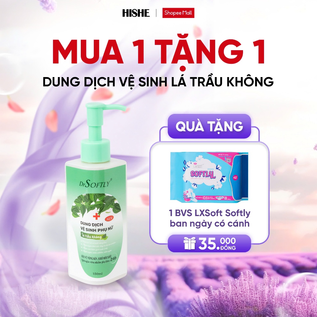 [ Tặng 1 gói BVS ] Dung dịch vệ sinh phụ nữ DrSoftly 150ml – Lá trầu không kháng khuẩn, sạch thoáng