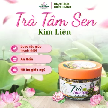 Trà tâm sen hũ 200g | Trà tâm sen Diệu Minh | Giúp ngủ ngon - chuẩn vị xứ Nghệ | Thơm ngon | Hũ 200g