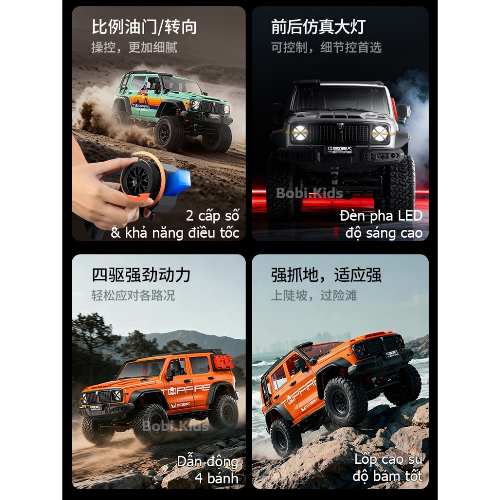 Xe ô tô điều khiển từ xa Offroad MN300 – Tank300 tỉ lệ 1:12 dẫn động 4WD cao cấp giá rẻ, đồ chơi xe RC điều khiển từ xa