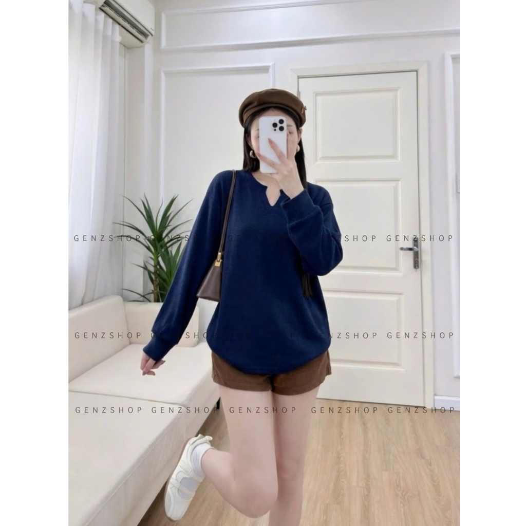 Áo Thun Tay Dài Vải Waffle Trơn Basic Unisex Nam Nữ Form  Rộng Thoải Mái BST26
