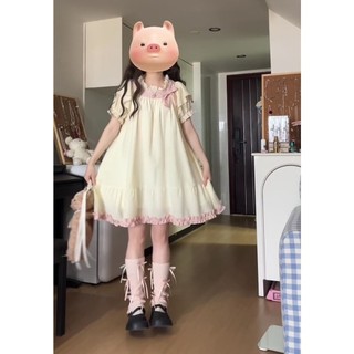 [Pre-Order]-Váy Nơ Búp Bê Cô Gái Năng Động Ngọt Ngào Váy Ngắn Rộng Thoải Mái Dành Cho Các Cô Gái Mùa Hè Mới mát mẻ