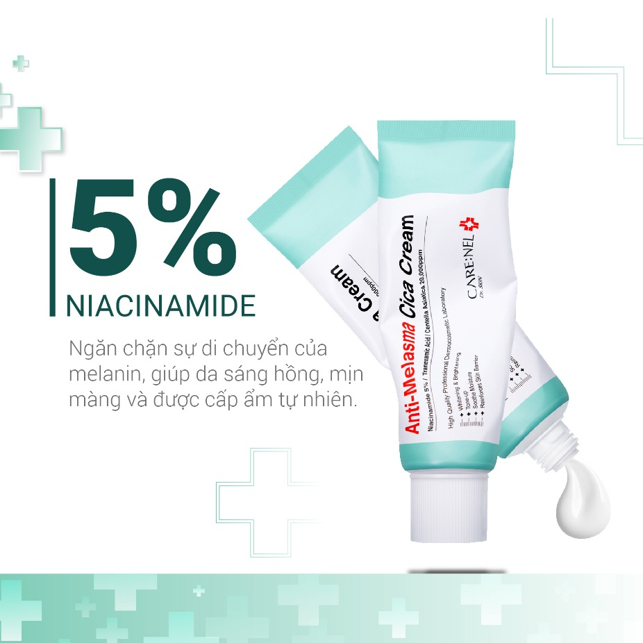 Kem dưỡng ẩm centella trắng da Hàn Quốc CARENEL MELASMA CICA CREAM 40g