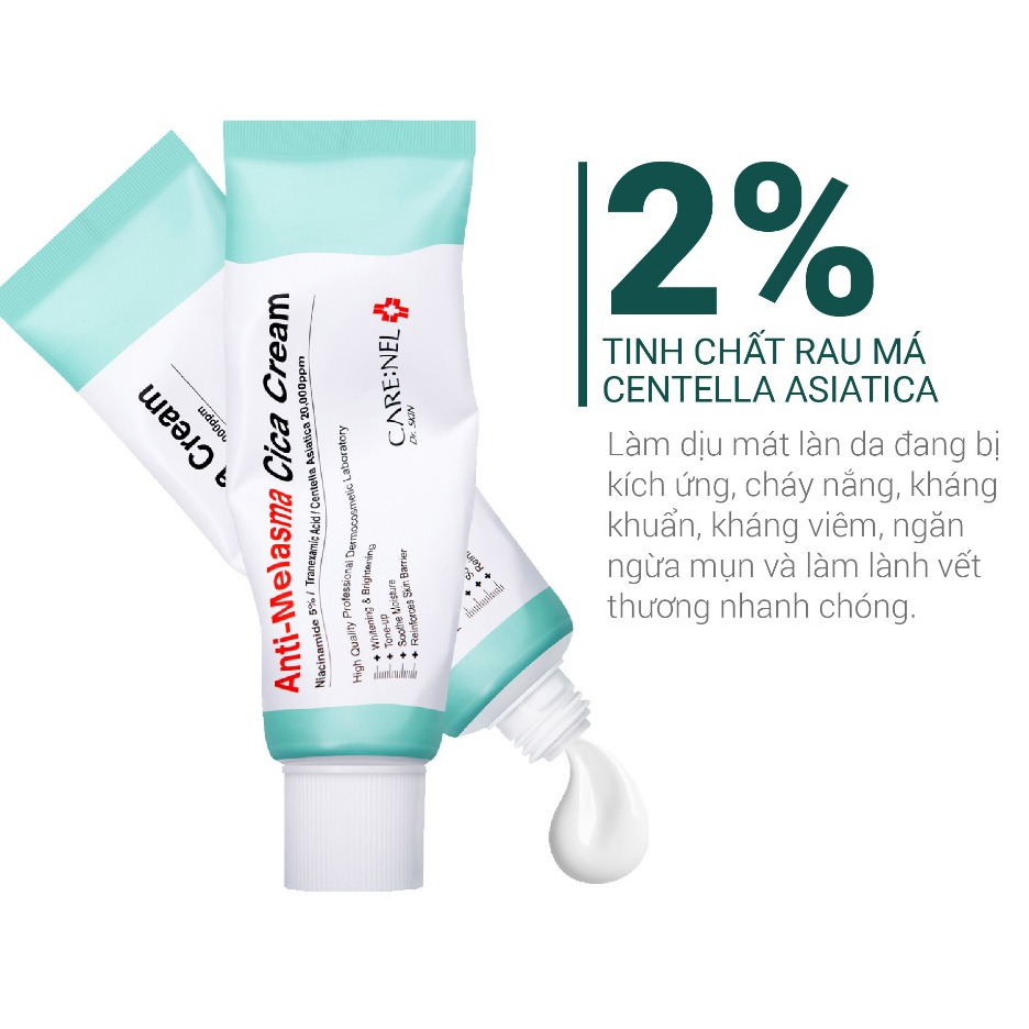 Kem dưỡng ẩm centella trắng da Hàn Quốc CARENEL MELASMA CICA CREAM 40g