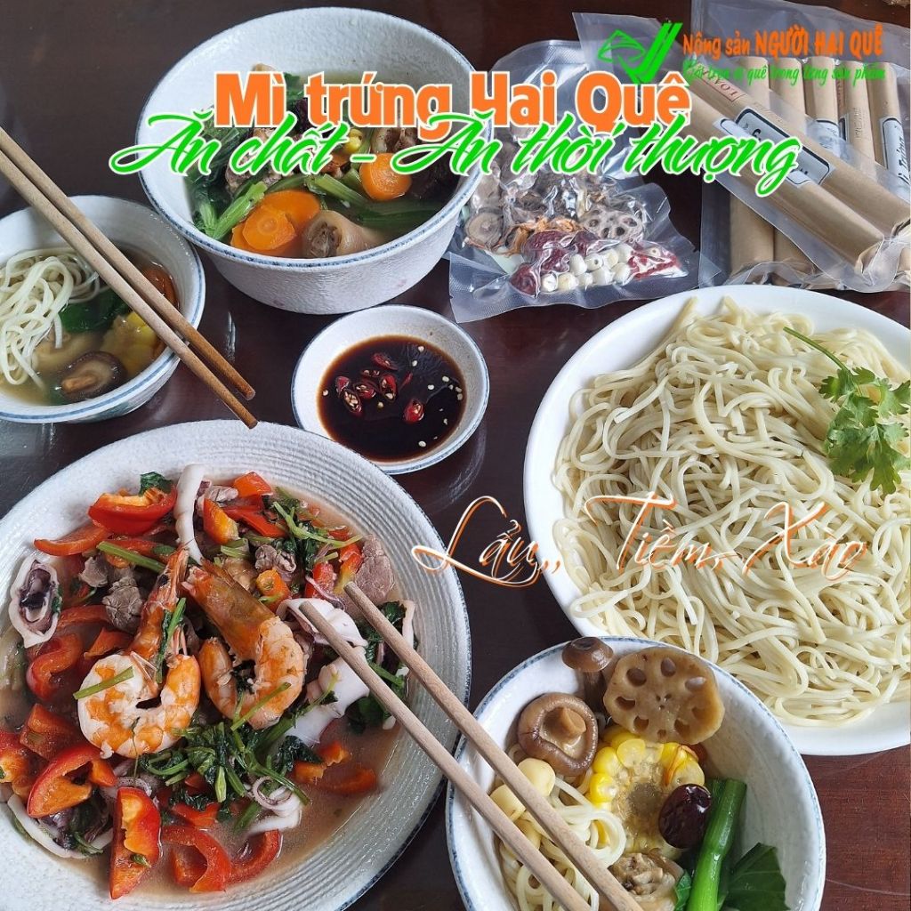 Mì trứng Người Hai Quê - Ăn chất - Ăn thời thượng dùng làm mì trộn, ăn lẩu, mì tiềm...