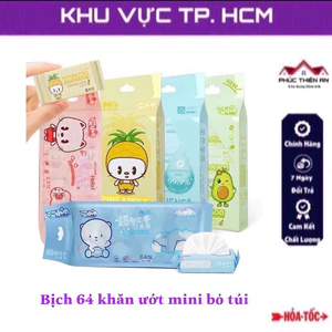 Combo 3 Bịch 64 khăn ướt mini bỏ túi siêu tiện dụng
