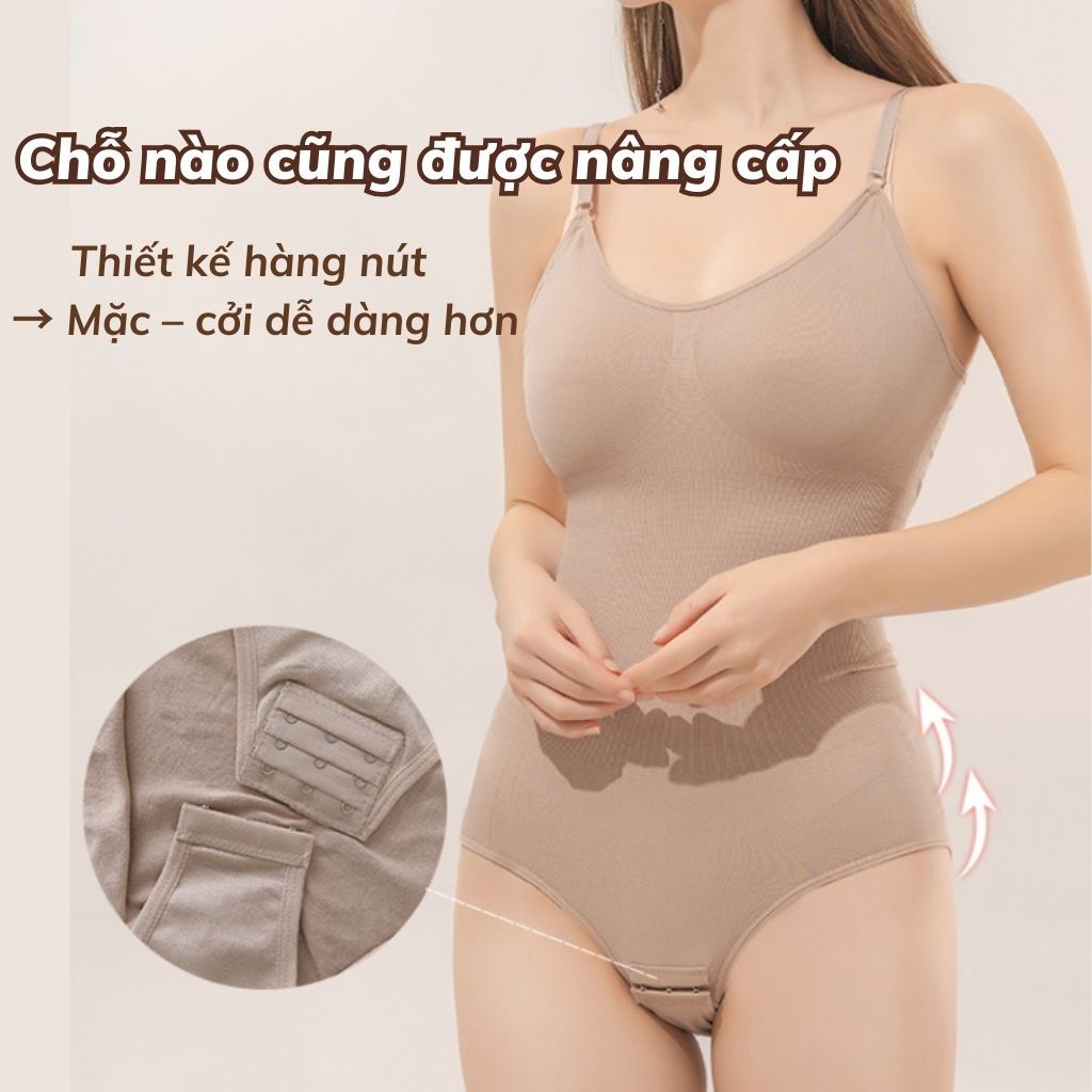 Bộ Đồ Định Hình Body Suit  Nữ Su Co Giãn Dáng Thon Gọn Nâng Ngực Thắt Eo Tạo Form Chuẩn LANIXA N3985