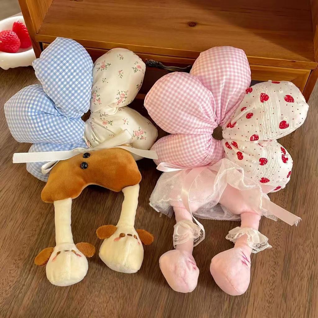 Dây buộc tóc hoa 5 cánh nhồi bông bản to phối các chi tiết cực dễ thương dùng búi tóc dễ thương