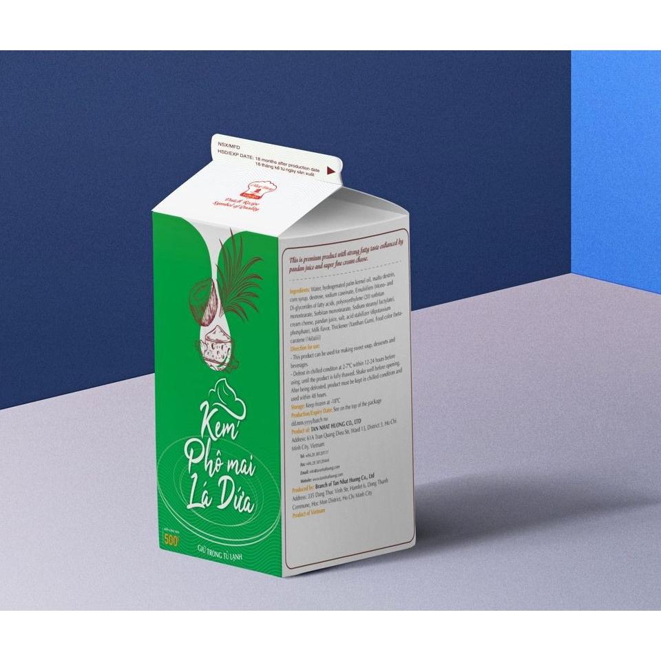 Kem Phô Mai Lá Dứa Nhất Hương 500 Gram