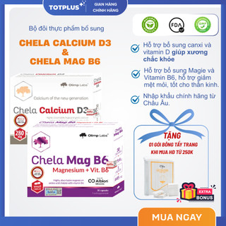 Combo Chela Calcium D3 + Chela Mag B6 – Bổ Sung Canxi, Magie Cho Mẹ Bầu, Người Lớn Và Người Cao Tuổi