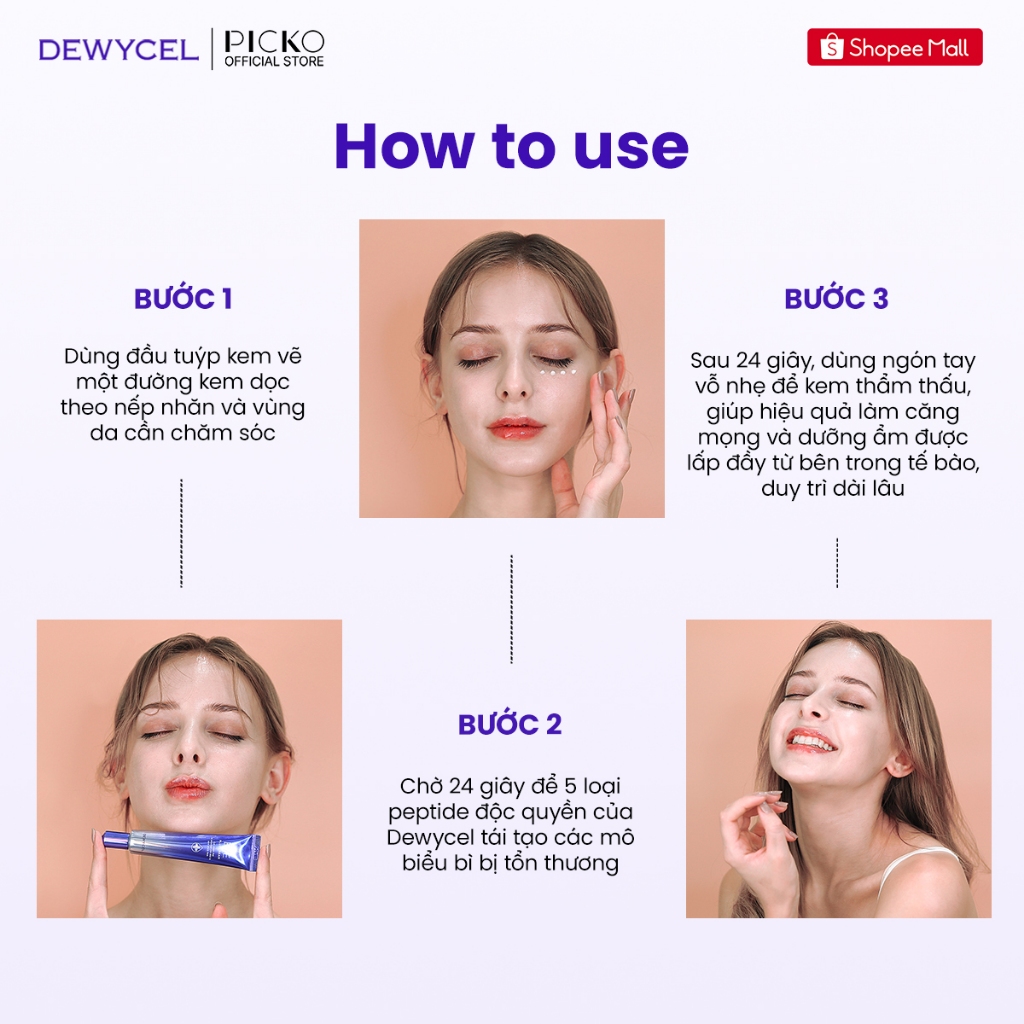 Kem Dưỡng Mắt Chống Lão Hoá - Chân Chim - Quầng Thâm - Bọng Mắt Dewycel Eye Plus Cream 30ml.