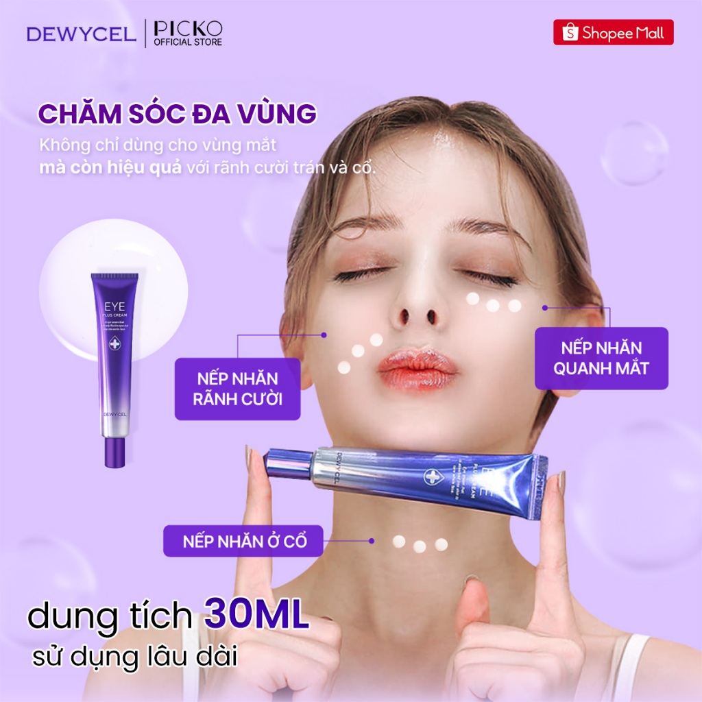 Kem Dưỡng Mắt Chống Lão Hoá - Chân Chim - Quầng Thâm - Bọng Mắt Dewycel Eye Plus Cream 30ml.