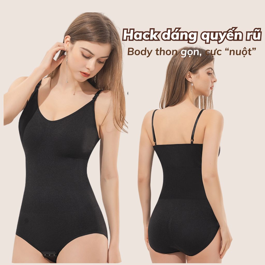 Bộ Đồ Định Hình Body Suit  Nữ Su Co Giãn Dáng Thon Gọn Nâng Ngực Thắt Eo Tạo Form Chuẩn LANIXA N3985