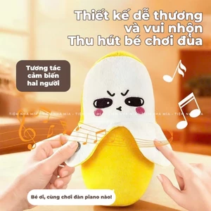 Đồ chơi chuối bông cảm biến phát nhạc hottrend - đồ chơi gấu bông trái cây tương tác phát âm thanh theo nhịp cho bé