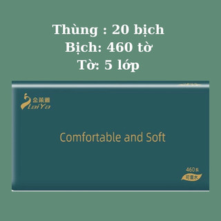 Combo 3 Gói 460 tờ Khăn giấy cao cấp LaiYa 5 lớp - mềm mịn, siêu dai