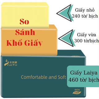 Combo 3 Gói 460 tờ Khăn giấy cao cấp LaiYa 5 lớp - mềm mịn, siêu dai