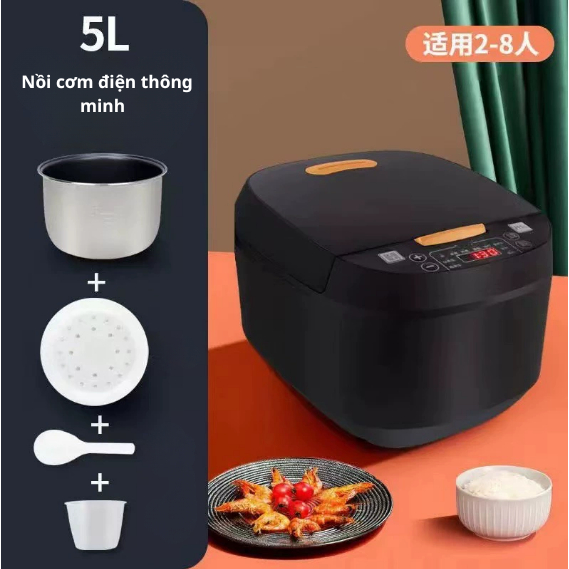 Nồi Cơm Điện Đa Năng 5L – Lòng Nồi To, Men Chảo Chống Dính, Nấu Nhanh, 220V