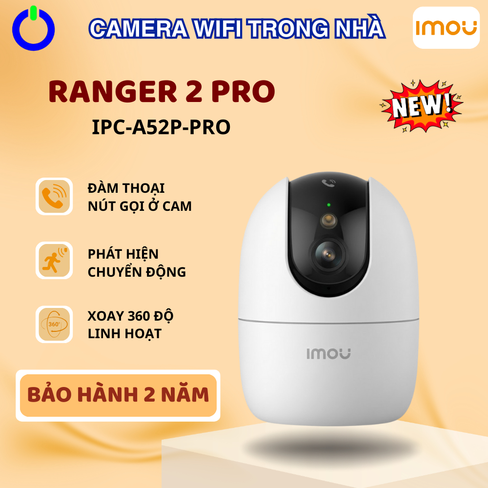Camera Wifi IMOU Ranger 2 Pro 3MP/5MP –  A32P/A52P PRO | Gọi Video, Ban Đêm Có Màu, AI Nhận Diện Thông Minh