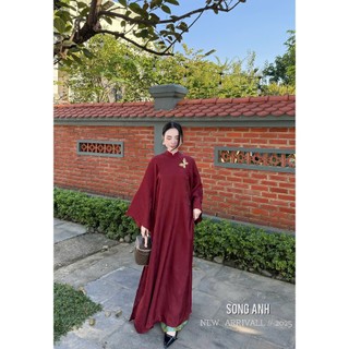 Set áo dài đỏ 4 tà cao cấp form xuông truyền thống dáng cho chị em mặc đi chơi lễ tết sang trọng xịn - Baotrang.clothes