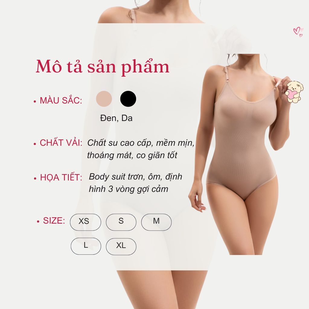 Bộ Đồ Định Hình Body Suit  Nữ Su Co Giãn Dáng Thon Gọn Nâng Ngực Thắt Eo Tạo Form Chuẩn LANIXA N3985