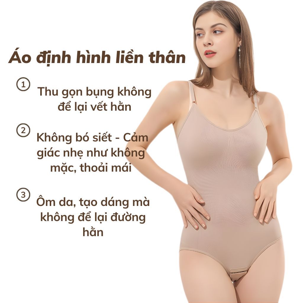 Bộ Đồ Định Hình Body Suit  Nữ Su Co Giãn Dáng Thon Gọn Nâng Ngực Thắt Eo Tạo Form Chuẩn LANIXA N3985