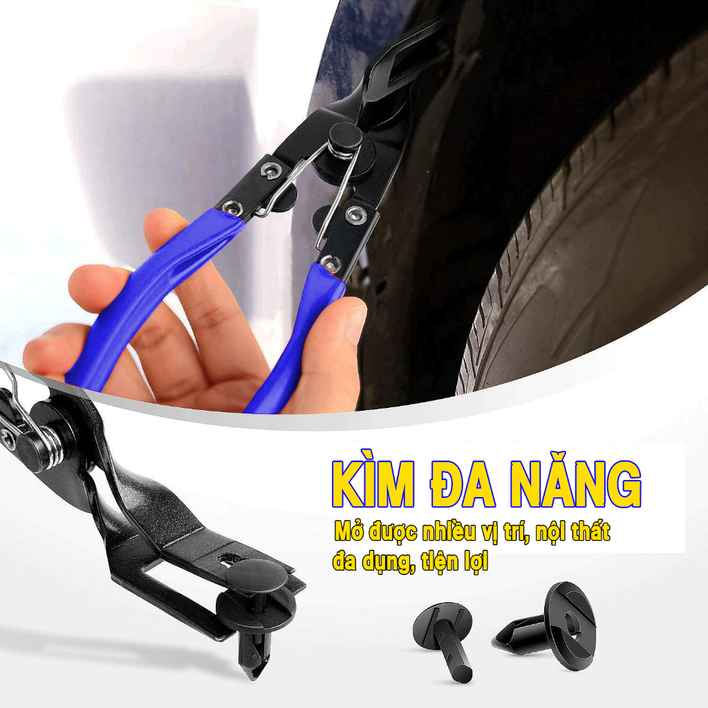 Kìm đa năng mở nội thất xe ô tô, xe máy, dụng cụ tháo nẹp, ốc, vít chóa đèn trên ô tô, chất liệu hợp kim bền bỉ NT31