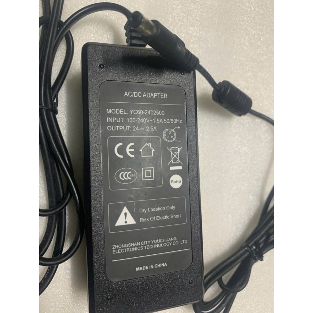 Adapter nguồn 24v 2.5a  jack 6.3 x30mm dùng cho máy in