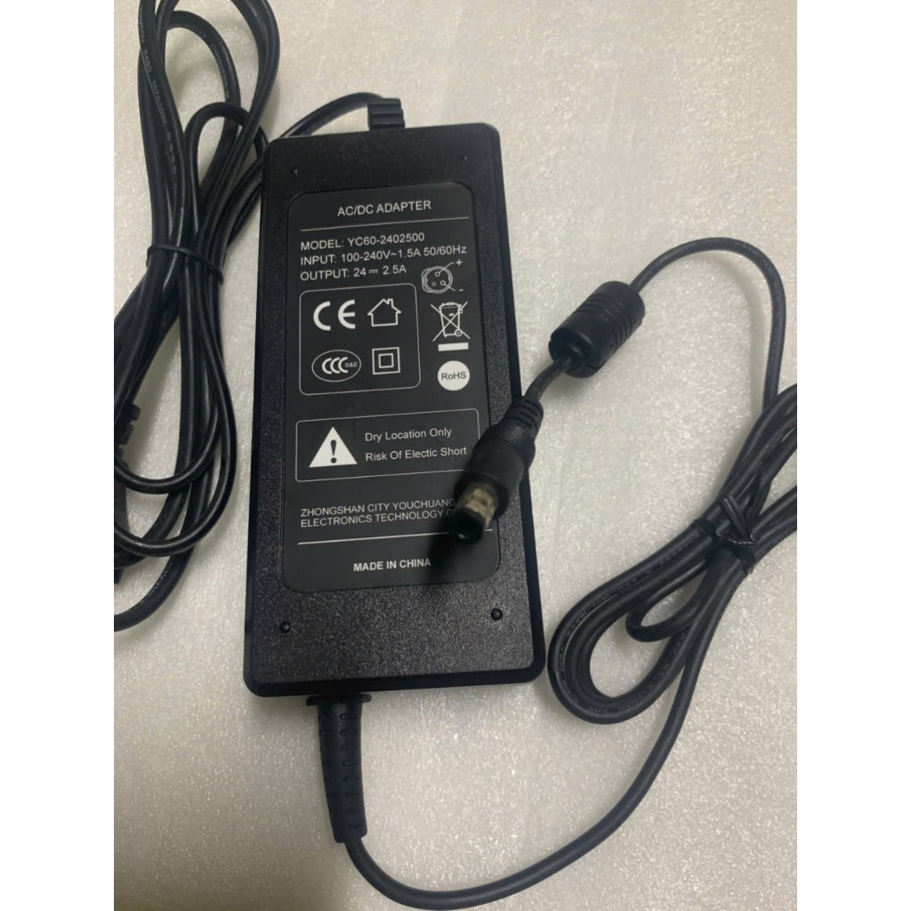 Adapter nguồn 24v 2.5a  jack 6.3 x30mm dùng cho máy in