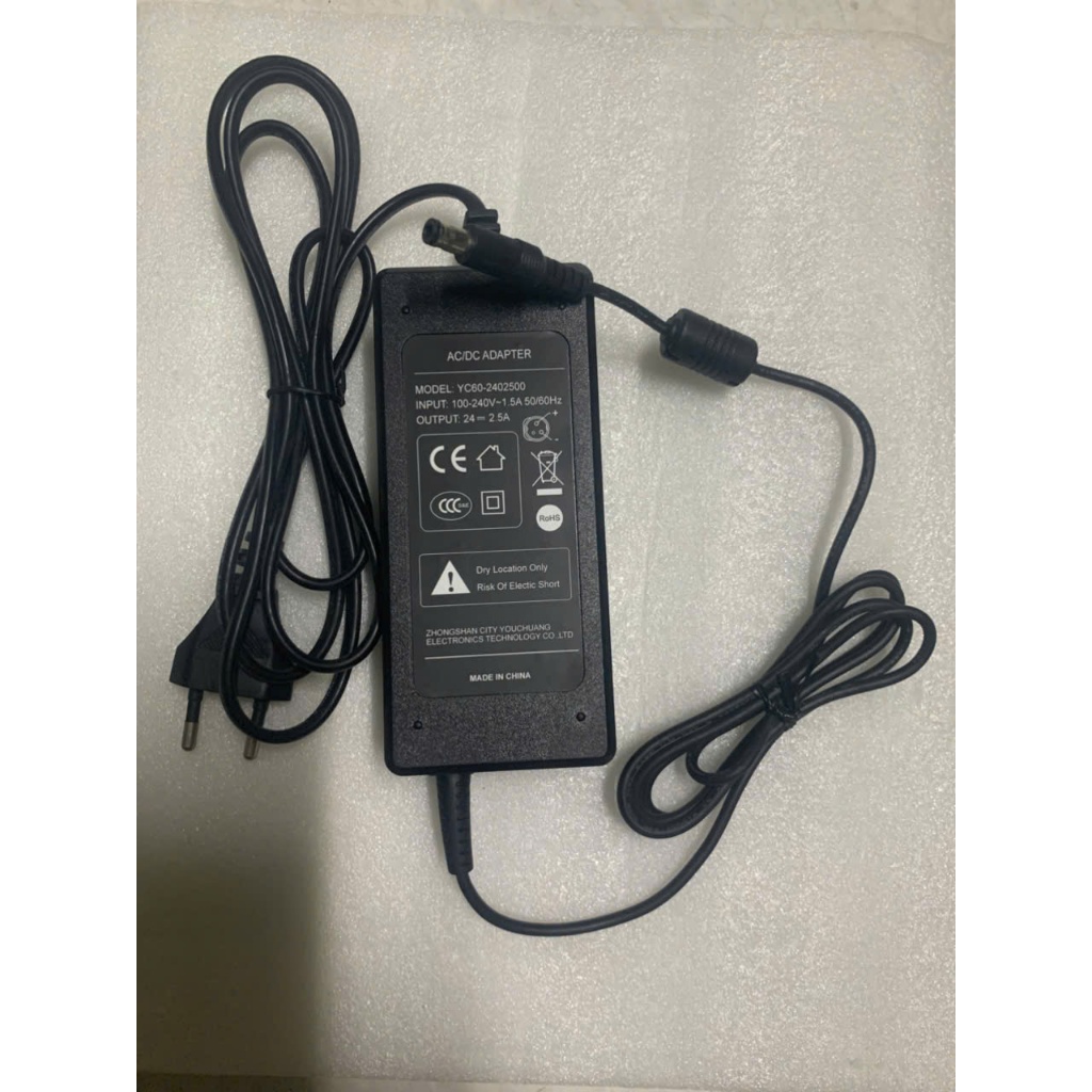 Adapter nguồn 24v 2.5a  jack 6.3 x30mm dùng cho máy in
