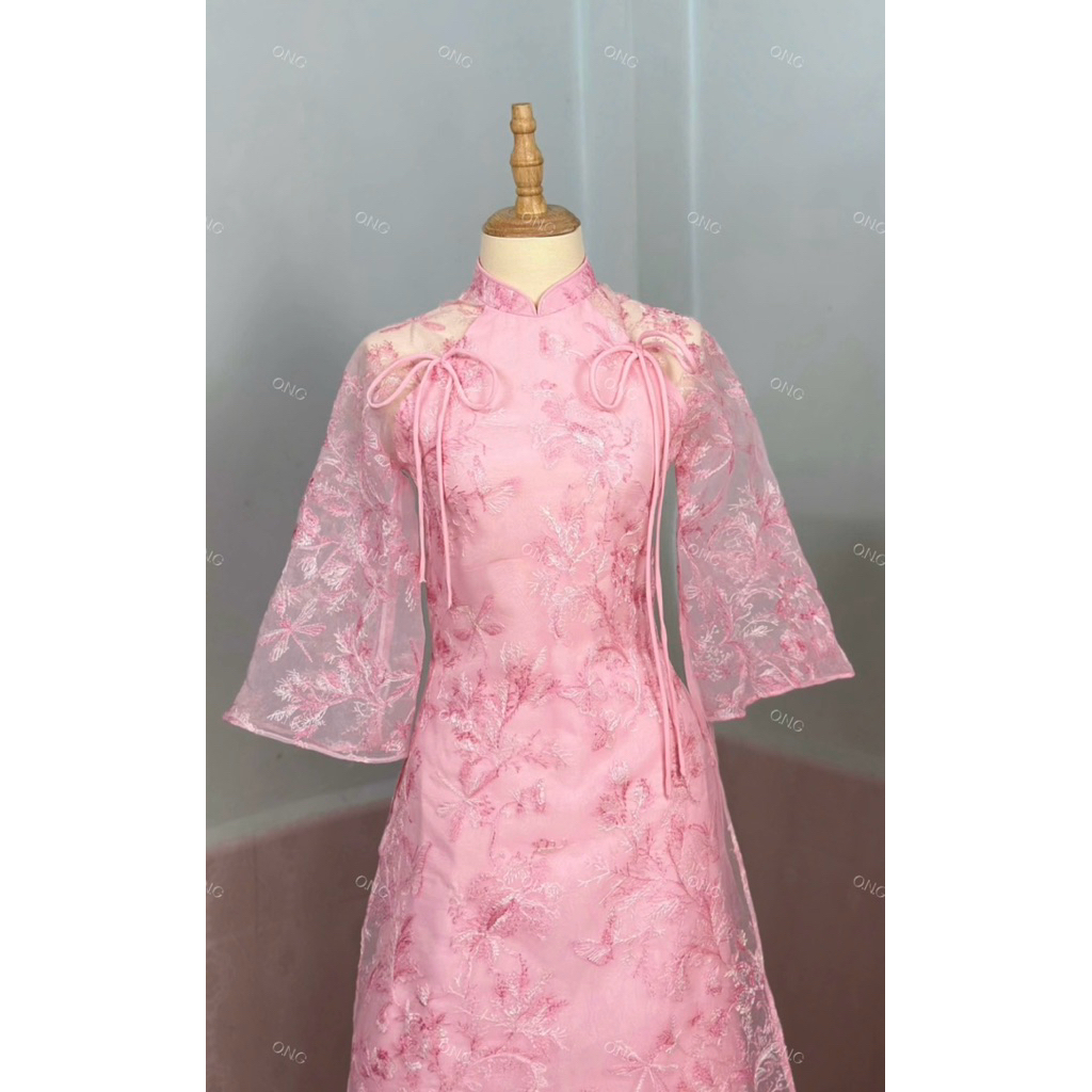 [ONG AD][ẢNH THẬT SHOP CHỤP] Áo dài LƯU VÂN dáng suông 4tà, cổ truyền thống, tay lỡ loe(XS-8XL)