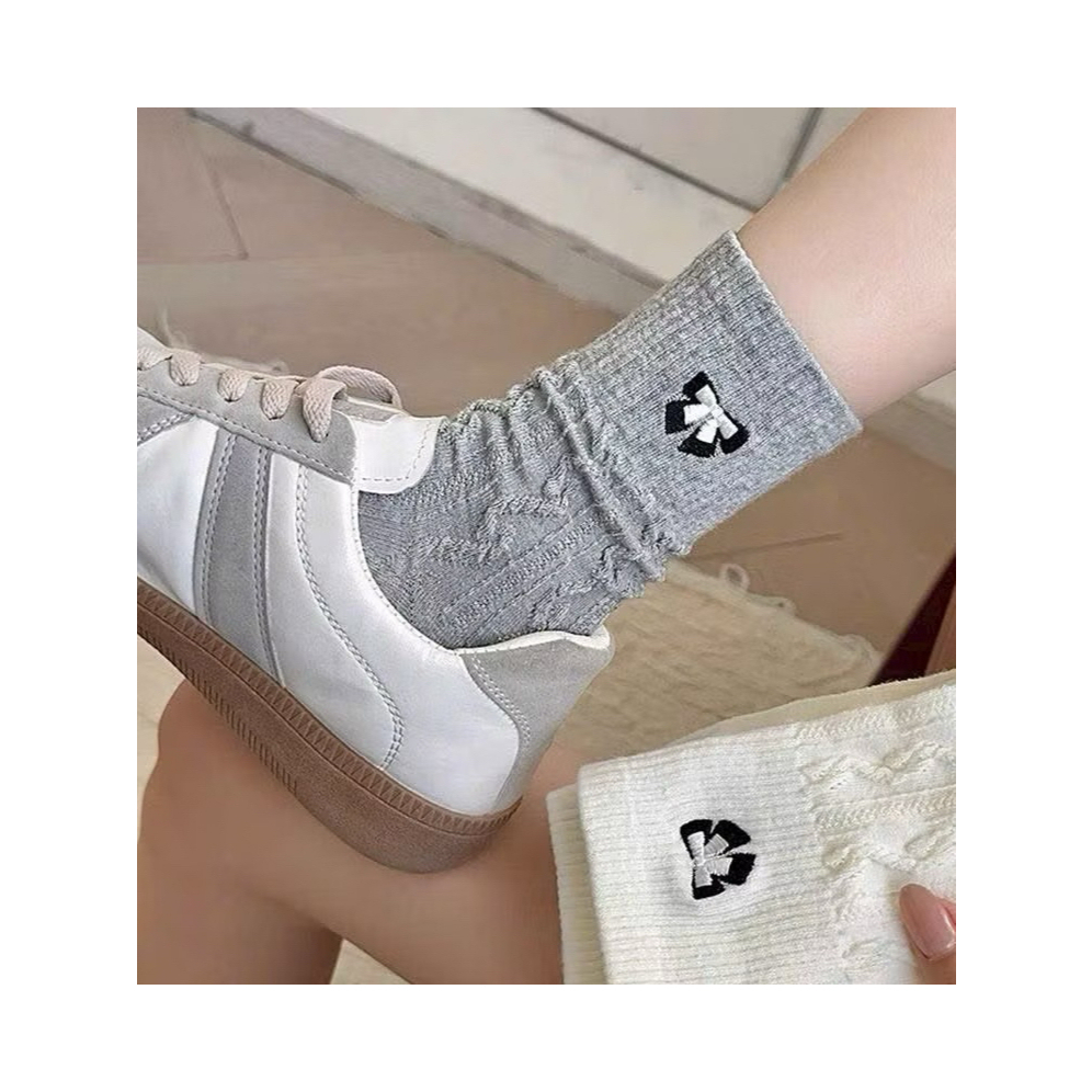 Sét 5 đôi Đôi Tất Nữ Cổ Cao Vặn Thừng Họa Tiết Hình Nơ Phong Cách Korea, vớ hàn quốc trẻ trung năng động