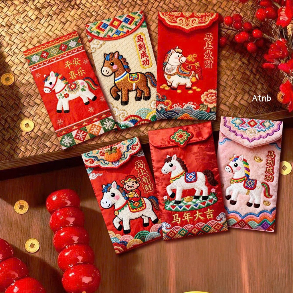 Combo 3 Sét Lì Xì Chibi in Hình Ngựa 5D Lì Xì Tết 2026 (một sét gồm 6 cái mix hình )