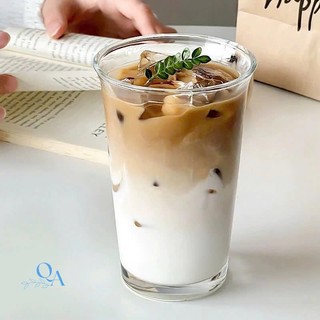 SET 6 Cốc thủy tinh miệng loe, ly thủy tinh dáng trụ trơn tối giản phong cách Hàn Quốc chuyên dụng cho cà phê, sinh tố