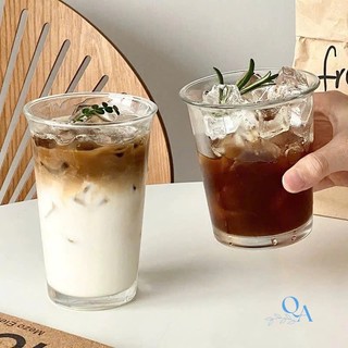 SET 6 Cốc thủy tinh miệng loe, ly thủy tinh dáng trụ trơn tối giản phong cách Hàn Quốc chuyên dụng cho cà phê, sinh tố