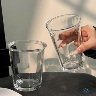 SET 6 Cốc thủy tinh miệng loe, ly thủy tinh dáng trụ trơn tối giản phong cách Hàn Quốc chuyên dụng cho cà phê, sinh tố