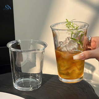 SET 6 Cốc thủy tinh miệng loe, ly thủy tinh dáng trụ trơn tối giản phong cách Hàn Quốc chuyên dụng cho cà phê, sinh tố