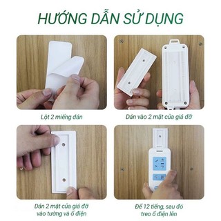 Combo 3 Miếng dán tường treo ổ cắm điện - đa năng, tiện dụng