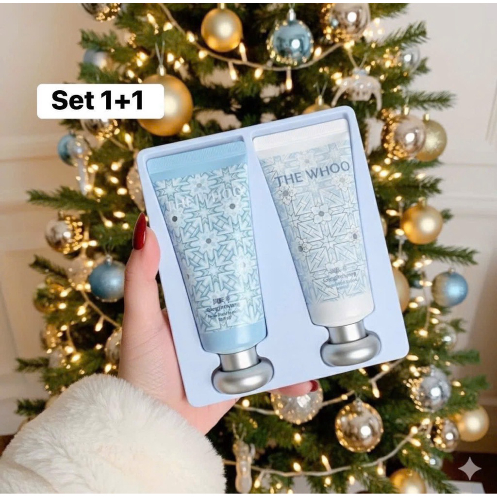 Set kem tay Whoo 60ml + 60ml Limited bản Giáng Sinh